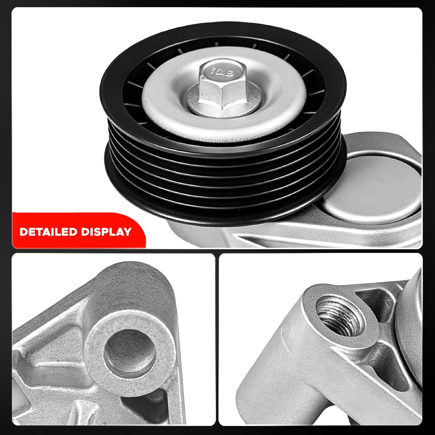 Belt Tensioner Assembly with Pulley for 1998-2002 Chevy Camaro & Pontiac Firebird, 2004-2006 GTO V8 5.7L/6.0L LS1/LS2. Replacement Serpentine Belt Tensioner, Fit #92111701 12560344 38195 89338.