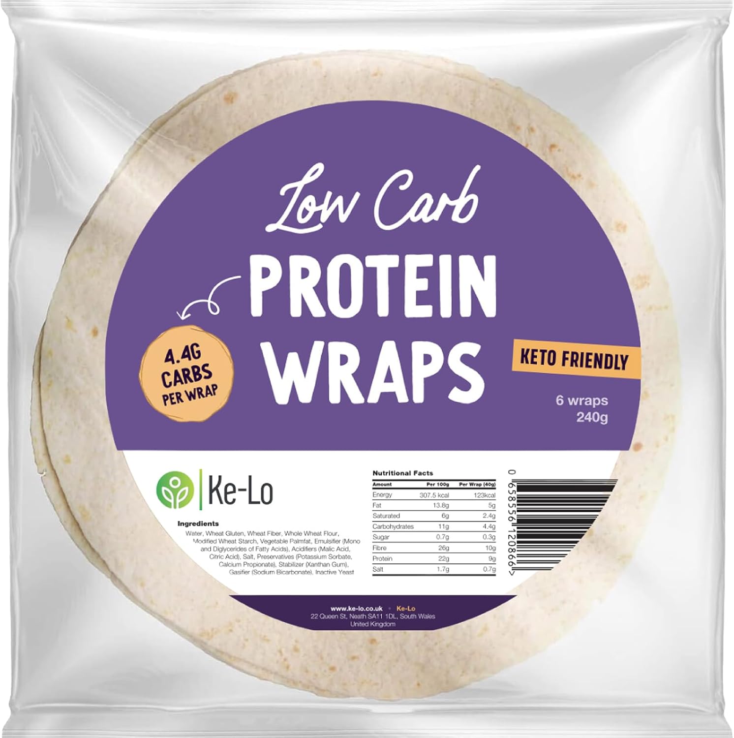 KeLo Low Carb High Protein Wraps (6 x 40g) Keto Wraps Versatile