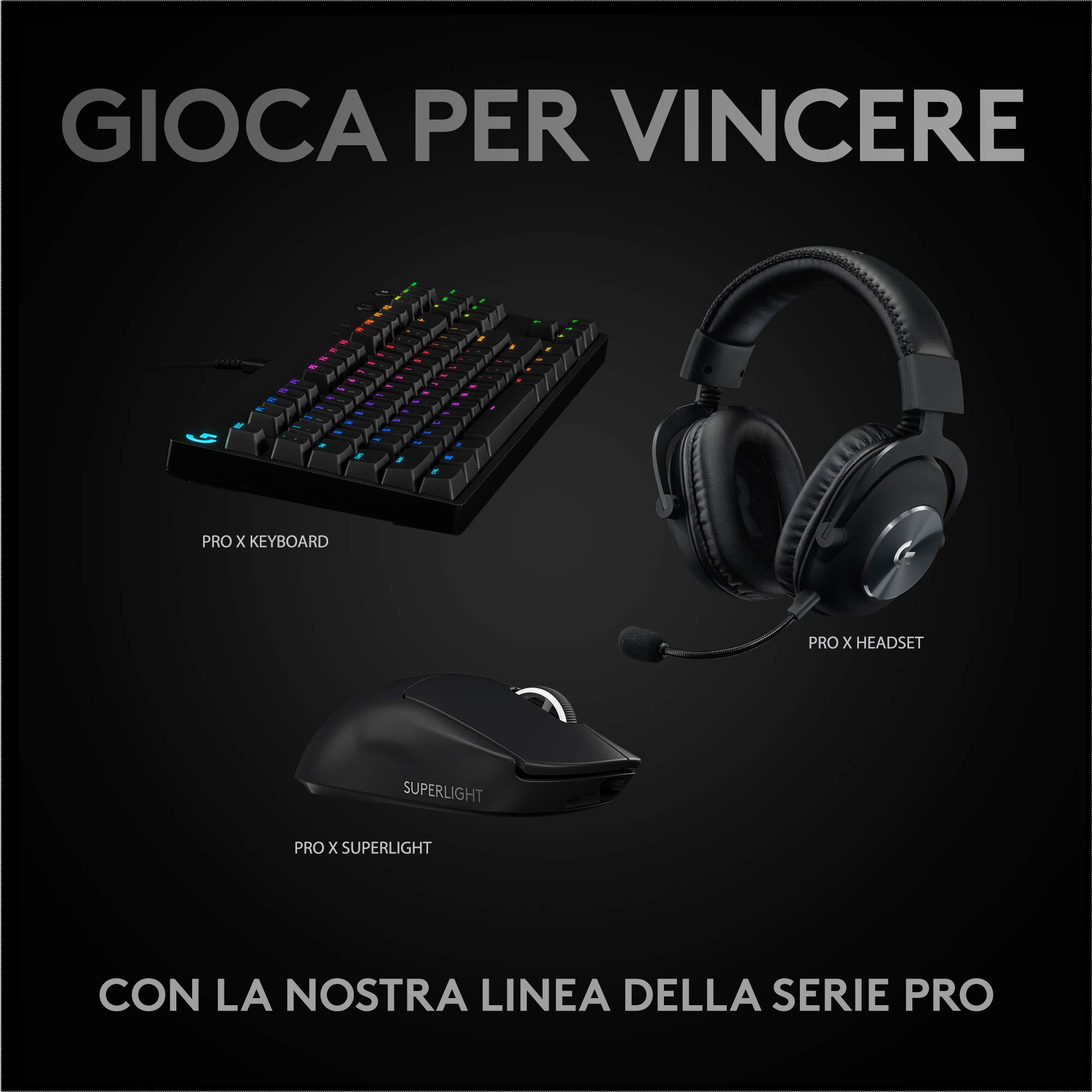 Logitech Pro X Superlight Wireless Gaming Mouse - Maus - Optisch - 5 Tasten - Kabellos - Lightspeed - Logitech LightspeeD-Receiver - Schwarz