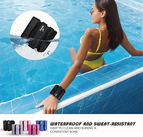 Miniatura 6 de Pesas de muñeca y tobillo para mujeres, hombres y niños, brazaletes de 1 libra x 2 1.5 libras x 2 2 libras x 2 pesas ponderadas para entrenamiento