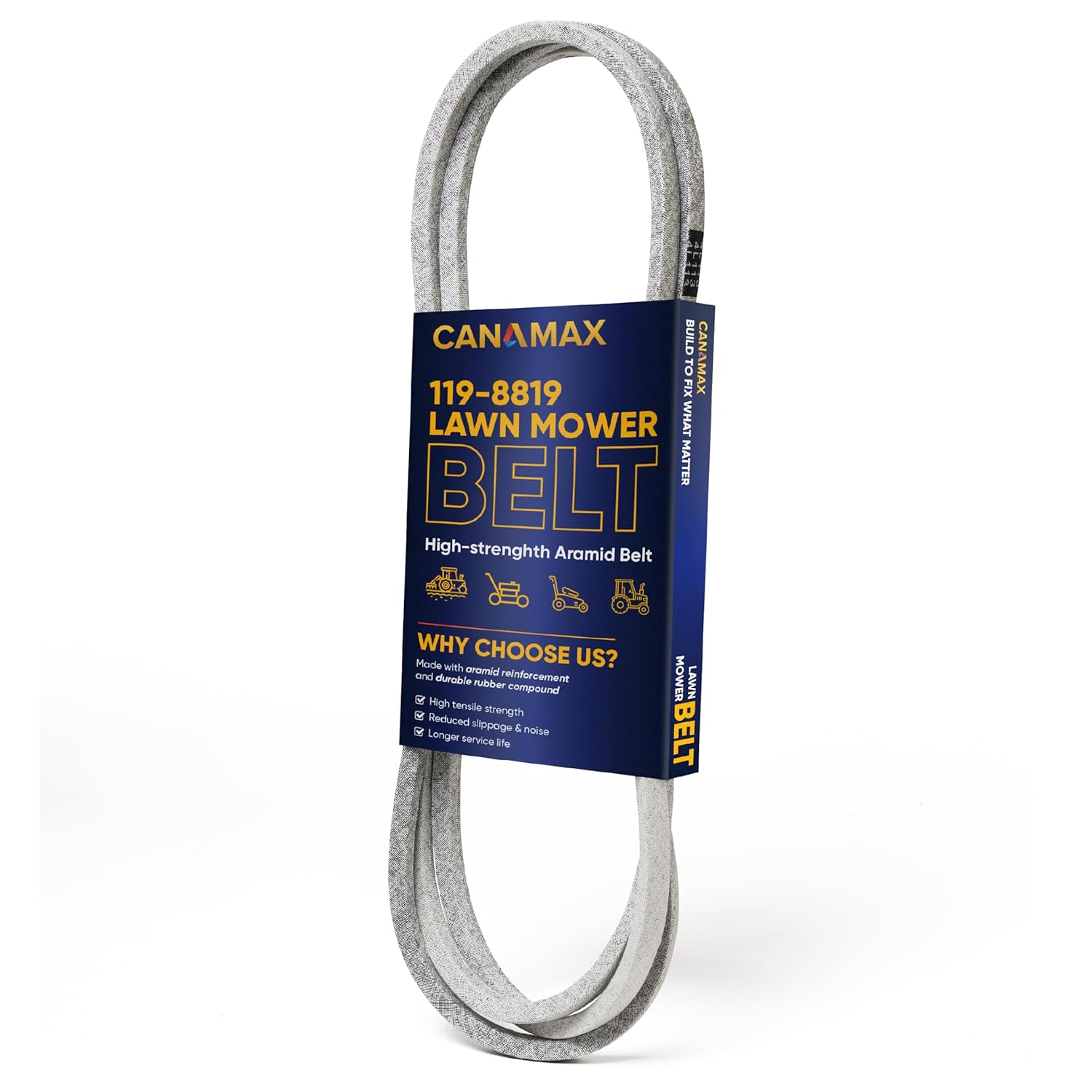 Canamax 119-8819 Mower Deck Belt - Fits 42 Inch Deck Toro TimeCutter MX SW ZS 4200 SS 4225 4235 4250 4260 Hustler 600726 Cub Cadet/MTD 754-04137 954-04047 954-04137 | Aramid Cord | 1/2" x 113 1/2"