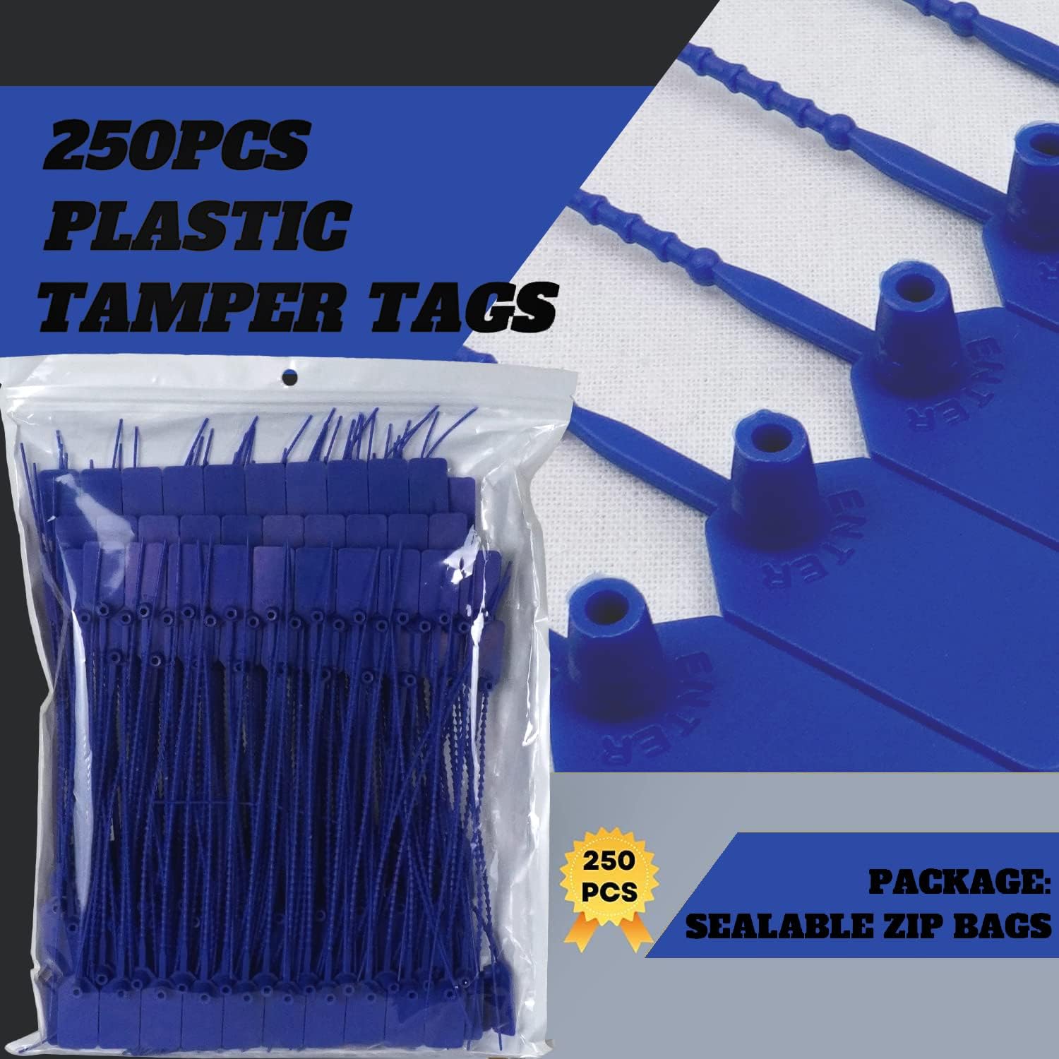 JAVIKA 1000個 プラスチックタンパーシールタグ、ケーブルラベル、プルタイトセキュリティシール、ジップタイ、荷物タグ、電子機