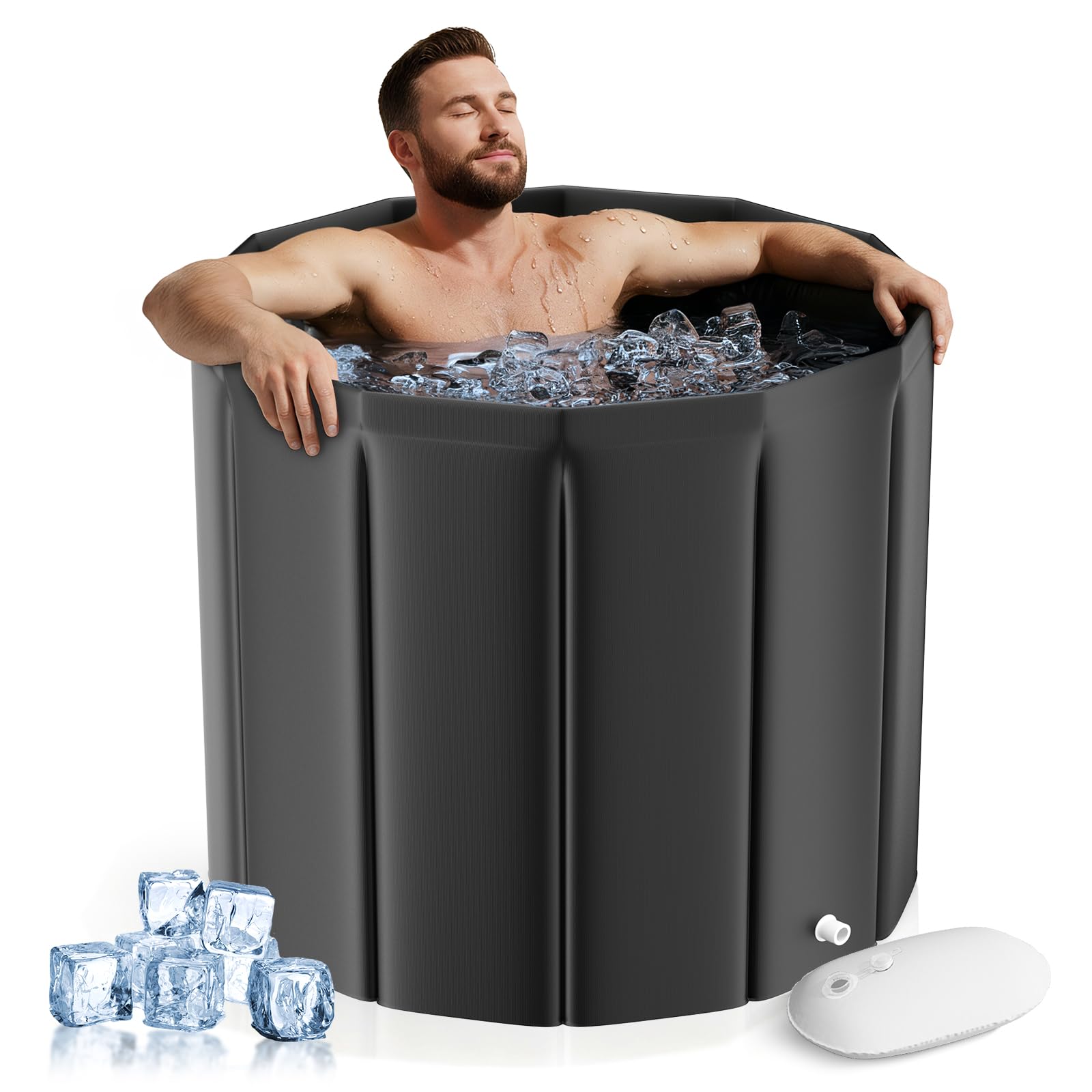 Portable Ice Bath Tub for Athletes, 319L Foldable Ice Bath for Cold Water Therapy Training, Ice Bath Recovery Tub for Adults Ice Baths and Soaking Outside Cold Plunge (Without Lid)
