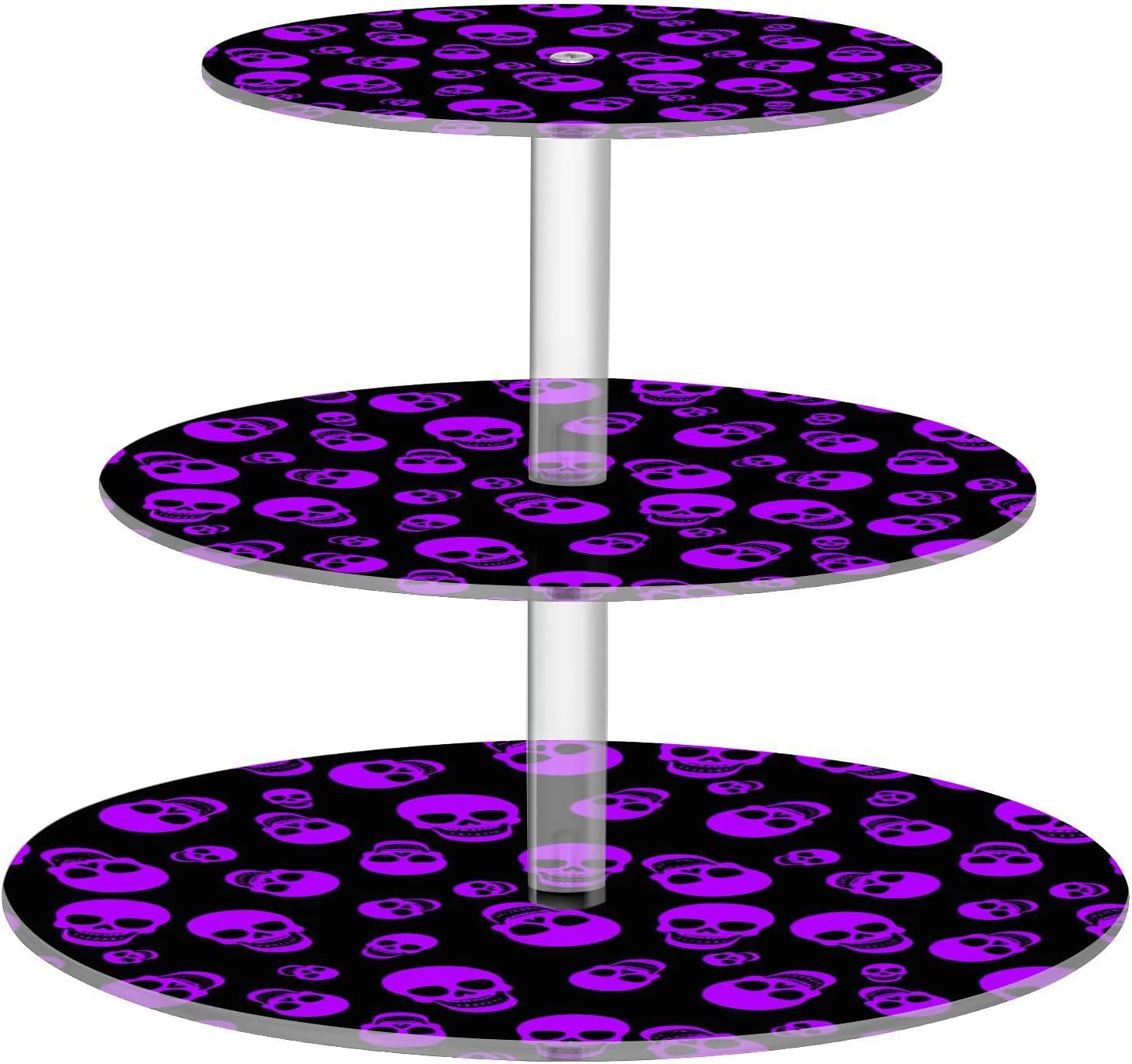Skull Halloween 3 Tier Acrylic Cupcake Stand, Cupcake Stand for 34 Cupcakes for Weddings,Christmas,Holidays,Parties,Birthday,Printed Cupcake Tower 23301099