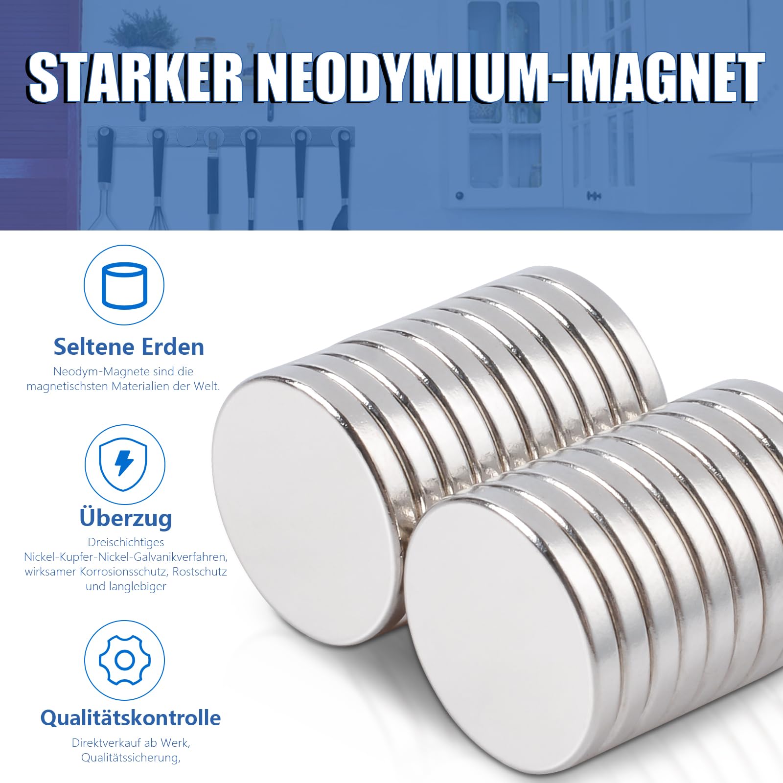 15 x 2 mm magneten, sterk, 100 stuks, neodymium-magneten, extra sterk, ronde whiteboardmagneet voor magneetbord, kleine magneten, voor koelkastmagneten, onderwijs, handwerk, magneten, sterke grip