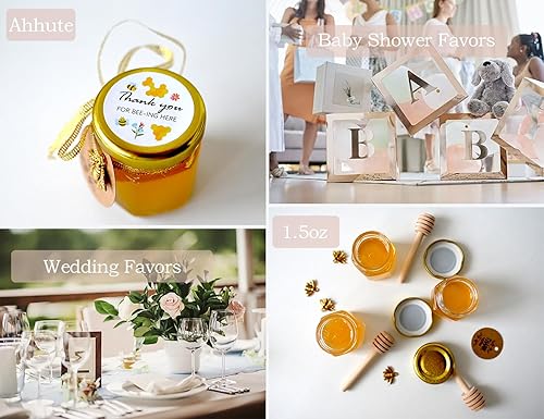 Miniatura 5 de Tarro pequeño de miel, mini tarros de miel con gotero, regalos de cristal para baby shower, recuerdos de fiesta y recuerdos de boda, recipiente