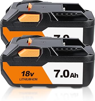 2Pack R840087 7000mAh Replacement for Ridgid 18V Battery Compatible with Ridgid Battery R840086 R840085 R840083 R840088 AC840085 AC840086 Lithium Cordless Tools Battery with LED Indicator