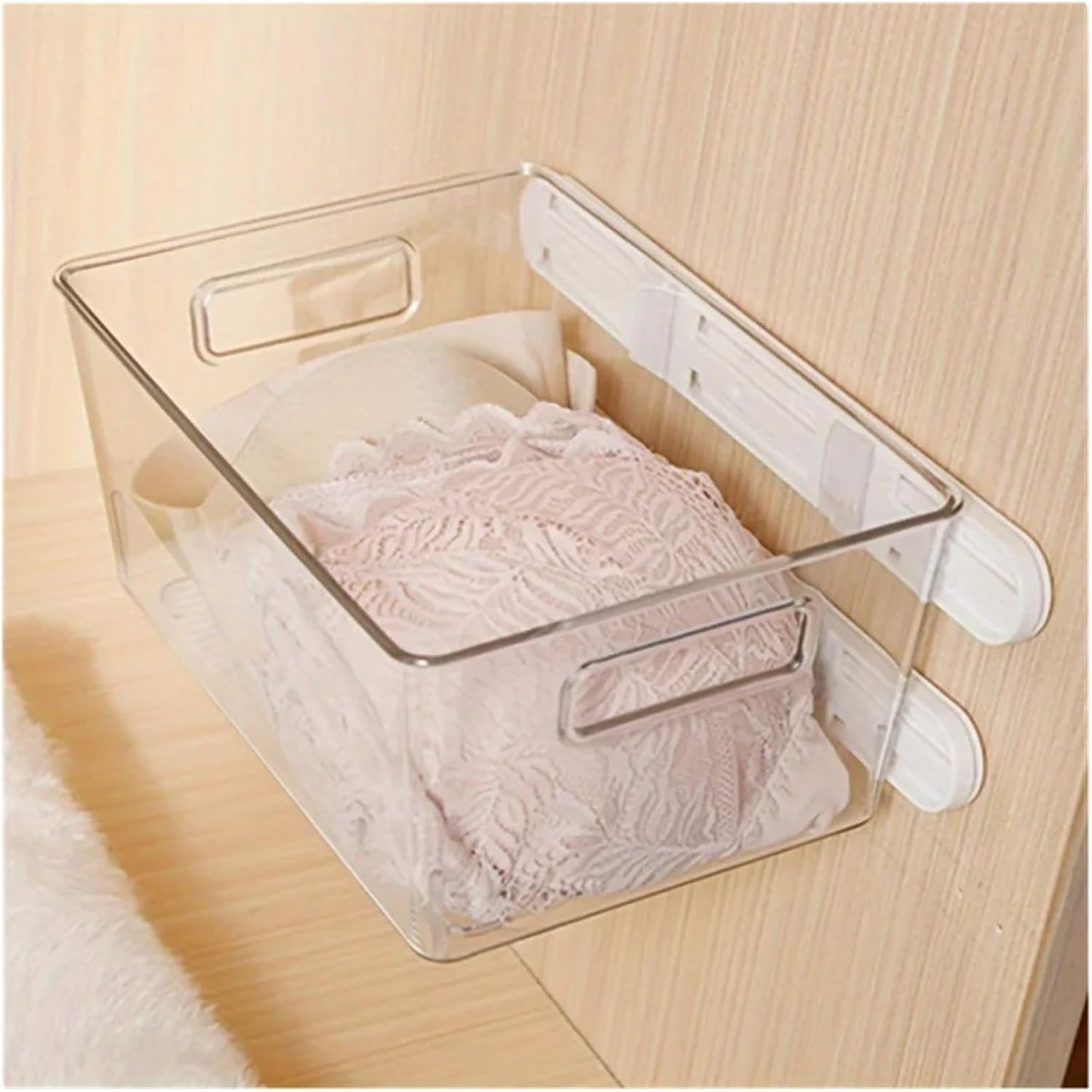 Silent Drawer Slides Punch-Free Track Hardware Accessories Side Mount Slide Rail for Cabinet Organizer Home Storage Rack Track(2 Pcs)