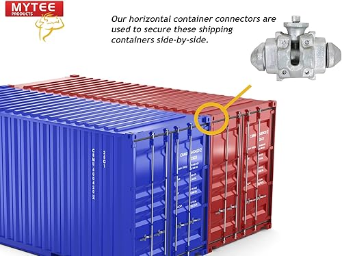 Miniatura 2 de Mytee Products Cerradura giratoria de doble extremo para conectar contenedores - Conector horizontal de contenedores - Se utiliza para asegurar el