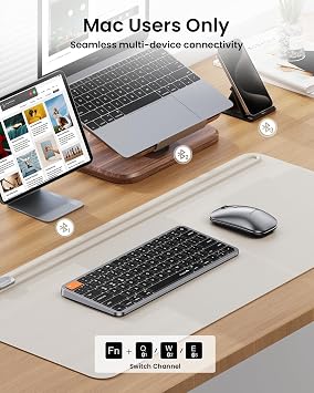 ProtoArc KM90-A Backlit Compact Bluetooth Keyboard and Mouse for Mac
