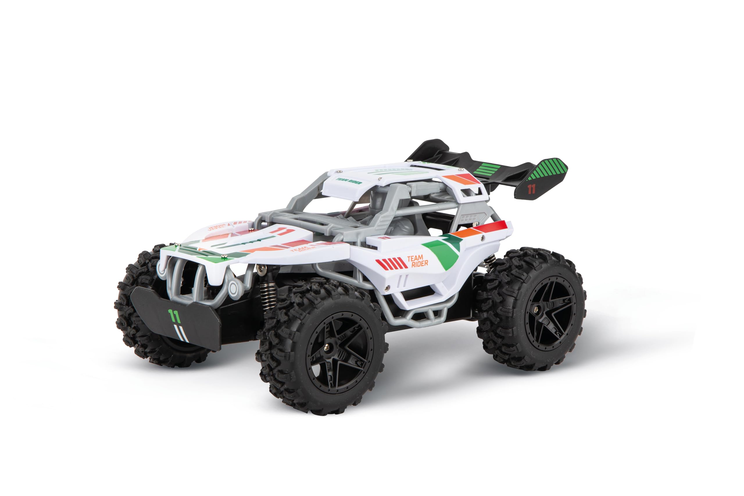 Carrera RC I 2,4 GHz Team Rider I RC Buggy z pełną funkcją jazdy i kierowania, pełne zawieszenie, opony pneumatyczne, zabawa w pomieszczeniach i na zewnątrz, odpowiedni dla dzieci od 6 lat