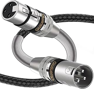 XLR Cables 3Ft, Premium Nylon Braided XLR Microphone Cable, Professional Shielded Mic Cable, 3-pin Balanced XLR Male to Female Cord, Metal Spring SR