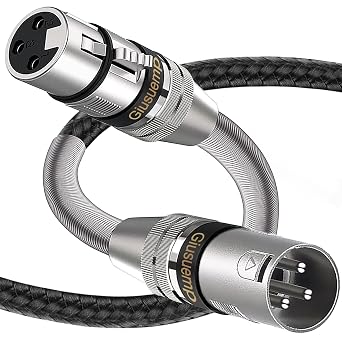 كابلات XLR 3Ft ، كابل ميكروفون XLR مضفر من النايلون الممتاز ، كابل ميكروفون محمي احترافي ، XLR متوازن من 3 سنون إلى سلك أنثى ، زنبرك معدني SR