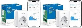 TP-Link Tapo P110 - Mini Enchufe Inteligente Wi-Fi (con Monitoreo Energético),Programar el Encendido/Apagado, Ahorro Energía, Compatible con Alexa y Google Home (Paquete de 2)