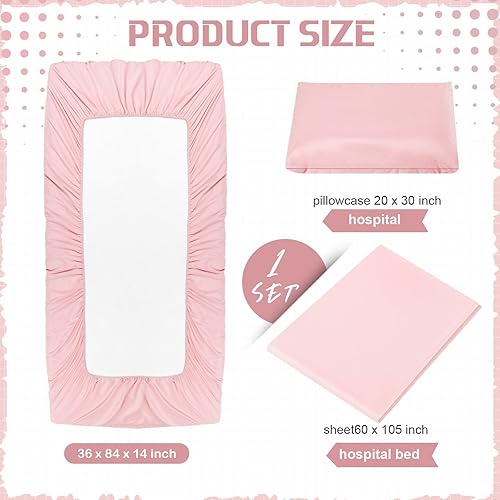 Miniatura 9 de Moukeren Juego de sábanas de hospital de 12 piezas, sábanas ajustables para el hogar y el hospital, sábana extra larga para cama de hospital,