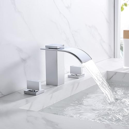 Miniatura 4 de sumerain Cascada 8 pulgadas grifo de lavabo de baño de 3 agujeros acabado cromado