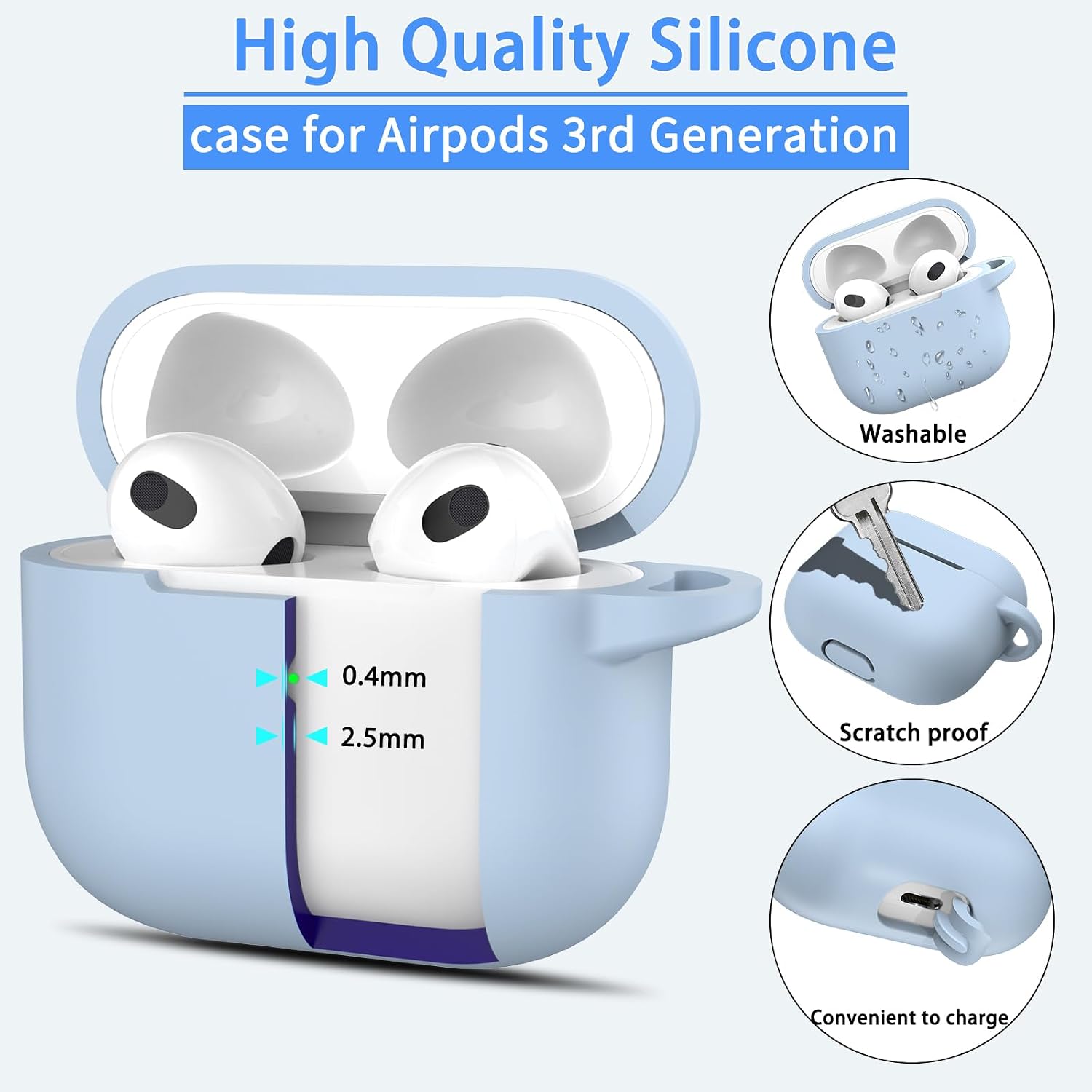 Étui AirPods 4 Avec Support Réglable Et Stylet Nettoyage - Protection Anti-choc, Violet - 6