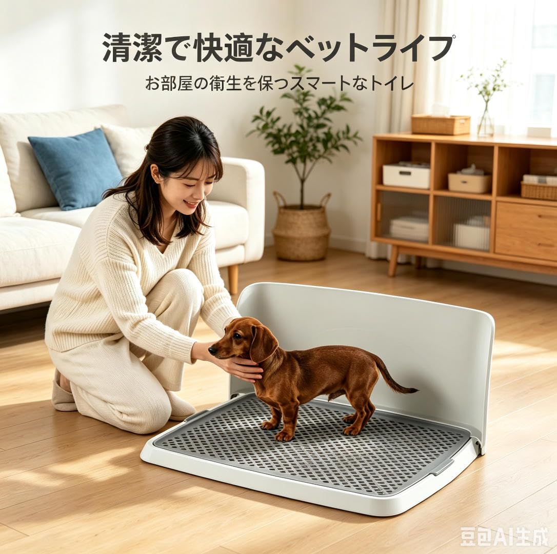 Amazon | 犬用トイレトレー Mサイズ 壁付き メッシュ付き | 一体設計壁