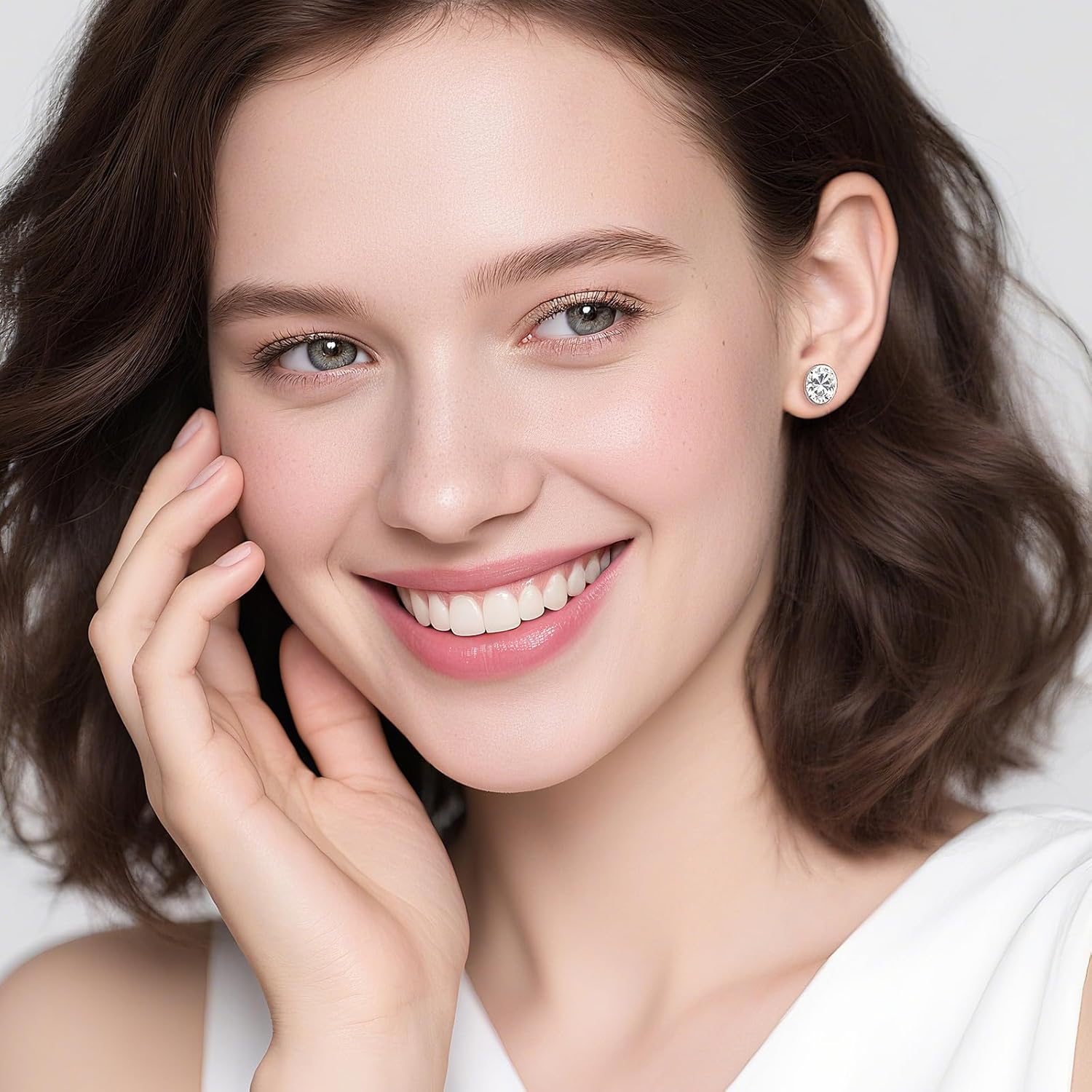 Brilliant Heart-cut/Oval-cut/Trillion-cut/Cushion-cut/Emerald-cut/Marquise-cut Stud, 925 Sterling Silver Cubic Zirconia Stud Earrings for Women Men - Image 2