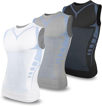 SLIMBELLE Running Tank Top Breathable Elastic Quick Dry Gym Workout Sleeveless Shirts Base Layer Sports Fitness Compression Vest Men Sleeveless