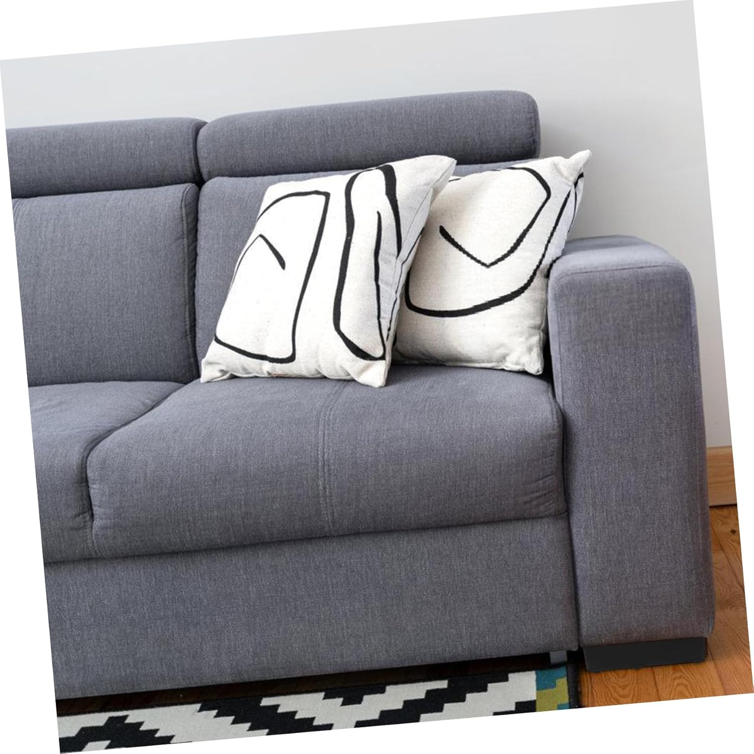 Mikikit 12pcs Black Plastic Sofa Legs Bed Frame Feet Risers Bed Riser Pads for Furniture Easy Install