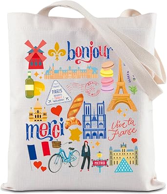 ZJXHPO Paris Tote Bag - France Travel Gift & Souvenir Shoulder Bag for Paris Trip & Vacation