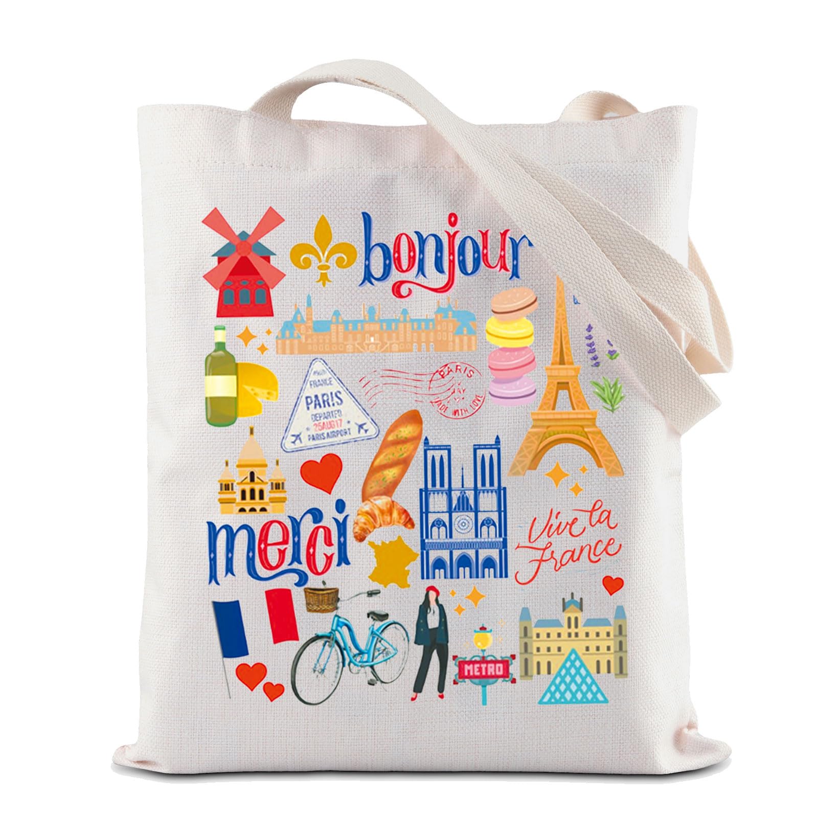 ZJXHPO Paris Tote Bag - France Travel Gift & Souvenir Shoulder Bag for Paris Trip & Vacation