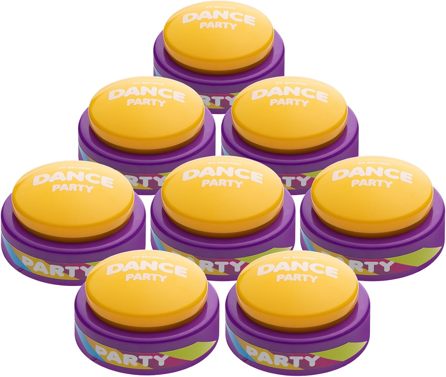 Dance Party Button - Vol 2 - Funny Light & Sound Toy - 8 Pack
