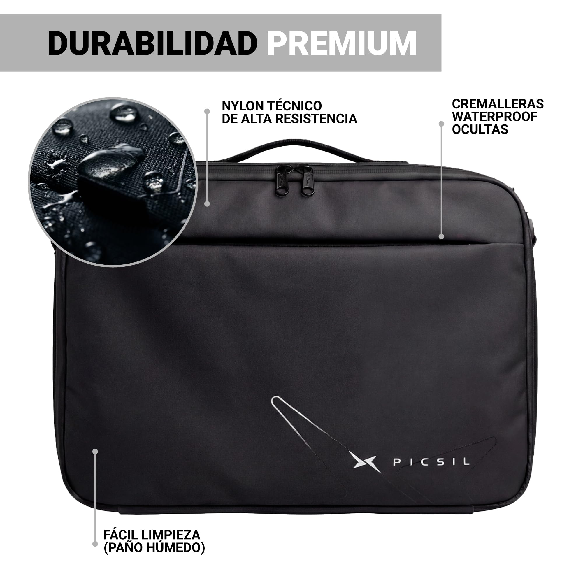 PICSIL Horizon Funda para Portátil - Maletín Modular Organizador de Documentos 10,4L-15,6L, Business Briefcase Extensible, hasta 15.6", Viajes de Negocios y Coworkingg - Moss