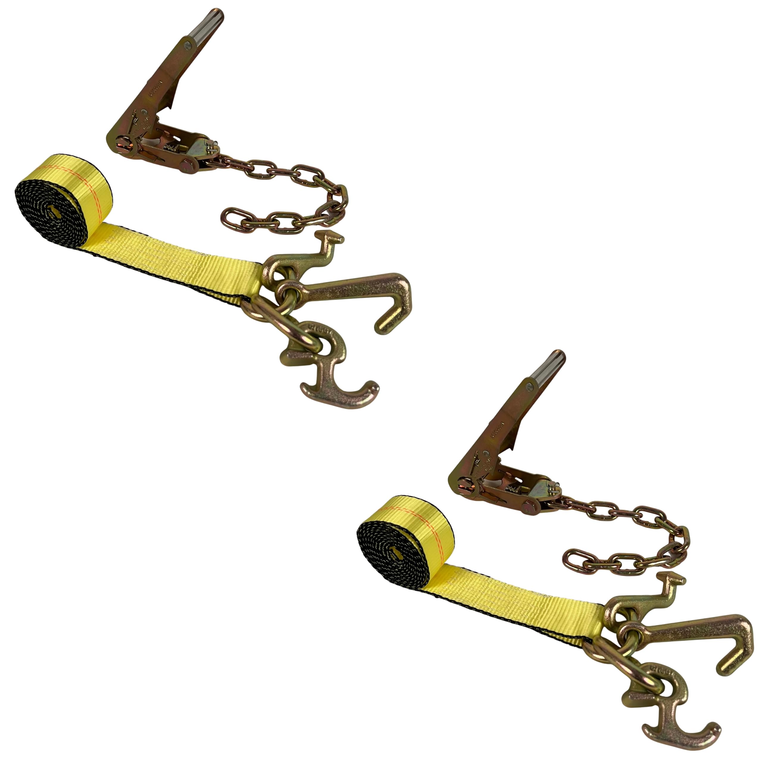 ATE Pro. Tools USA - Tie Down Chain Ratchet Straps with RTJ Cluster Hooks - 2