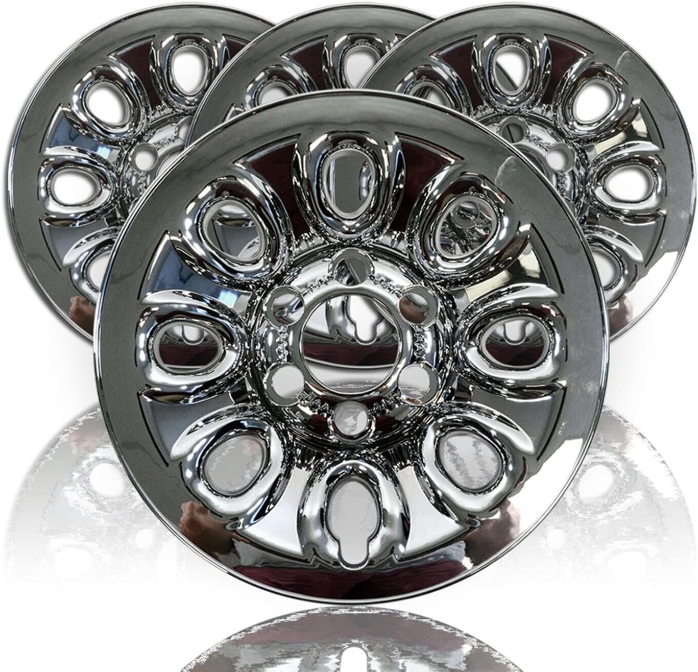 Set of 4 For Chevy 1500 6 Lug 17" Chrome Wheel Skins For Rim Simulators hubcaps Covers, 17 inch rims 6 lug for chevy truck set of 4, for chevy 17 inch stocks lug caps, tapaderapara rin 17 6 lug