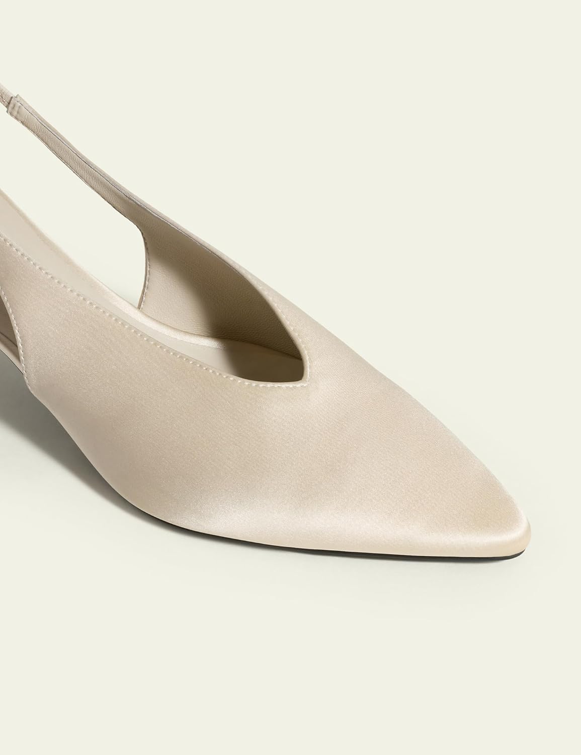 LilySilk Women's Heels Pointed Toe Slingback Kitten Pumps Elastic Back Strap Date Wedding Party