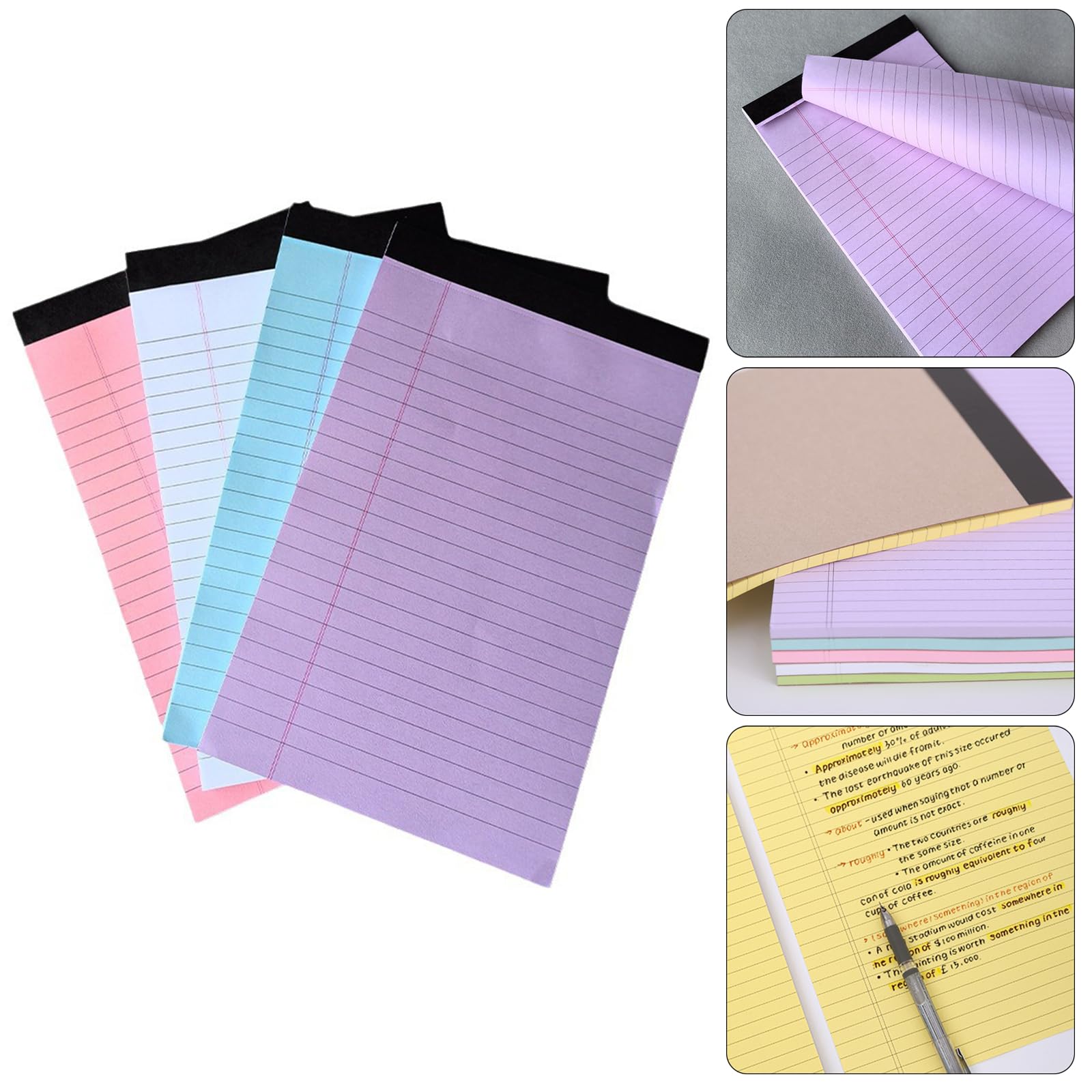Set da 4 / set da 50 fogli quaderni quaderni legali carta per appunti a righe per l ' ufficio scolastico e universitario