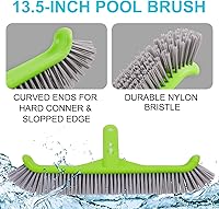 Vista 5 de Sepetrel Kit de limpieza de piscina de lujo con aspiradora de chorro, cepillo, red de skimmer semi-profunda y poste ajustable de 57.5 pulgadas