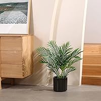 Vista 6 de LOMANTO Planta artificial de palmera Majesty, plantas artificiales de 2 pies para decoración del hogar, pequeños árboles artificiales en maceta
