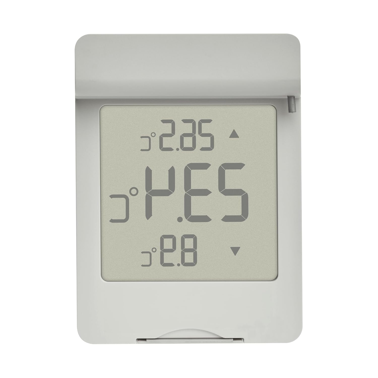 TFA Dostmann WINDOO 30.1067.15 Digital Window Thermometer, Measure Outdoor Temperature, Easy Assembly, Weatherproof, Highest and Lowest Values, with Self-Adhesive Film, No Drilling, Grey/White