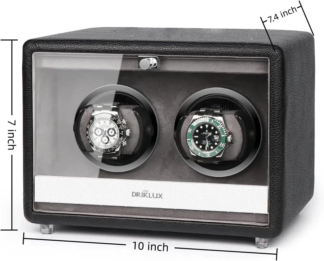 Double Leather Automatic Watch Winder Box for Rolex Watches case image 2