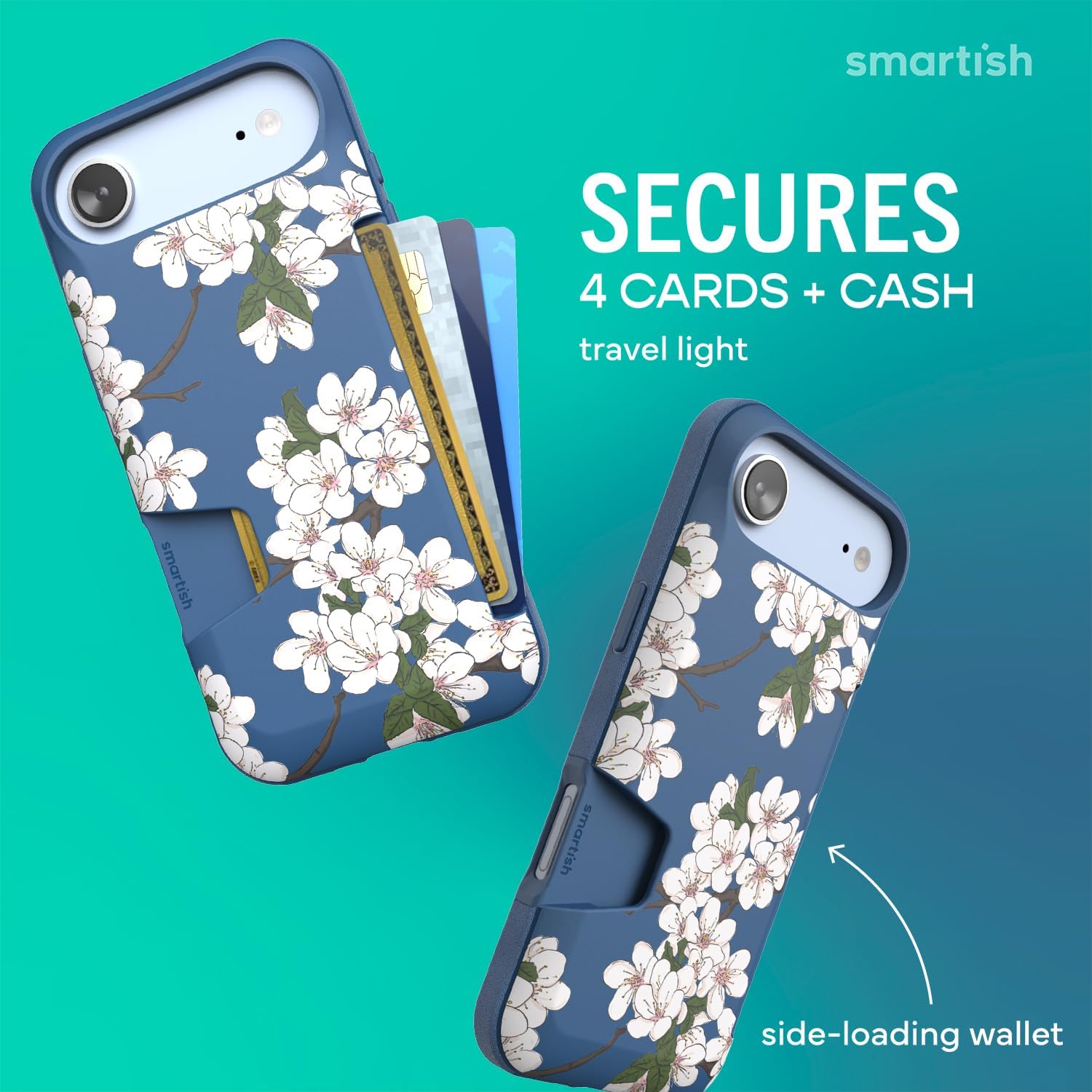 Smartish® iPhone Air Wallet Case - Wallet Slayer Vol. 1 [Slim + Protective] Credit Card Holder - Drop Tested Hidden Credit Card Slot Cover for Apple iPhone Air - Very Cherry Blossom