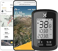 XOSS Computador de bicicleta G GPS, velocímetro e odômetro Bluetooth sem fio, computador de ciclismo, rastreador de MTB, com visor LCD automático de luz de fundo, IPX7 à prova d'água para todas as bicicletas, bicicleta elétrica