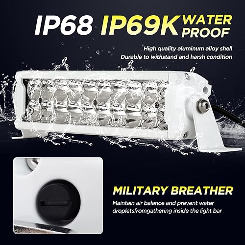 Miniatura 5 de BIGLION.X - Barra de luz marina, luces marinas para barcos de 12 pulgadas, barra de luz LED marina de 100 W, 16000 lm, barra de luz marina de doble