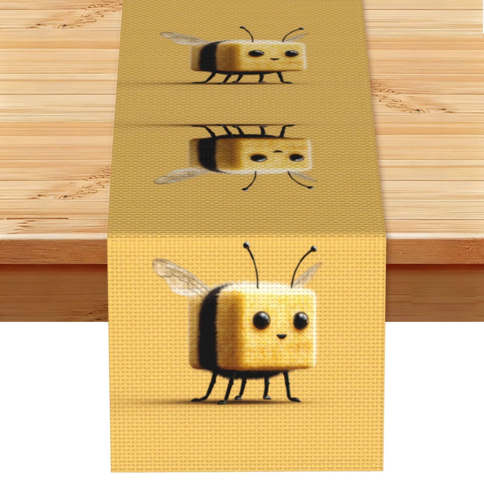 Cute bee Linen Feel Table Runner Wedding Party Home Decoration