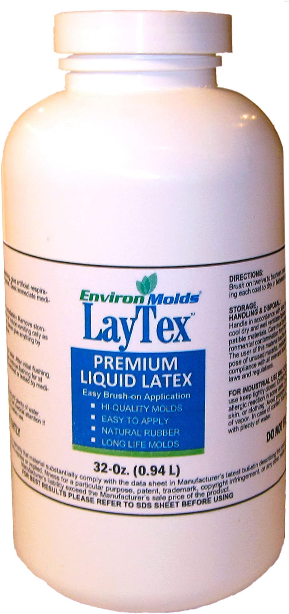 EnvironMolds LayTex Liquid Latex Mold Making Rubber, 32-oz. - Quality, Flexible, Detailed Reproductions for Plaster and Concrete