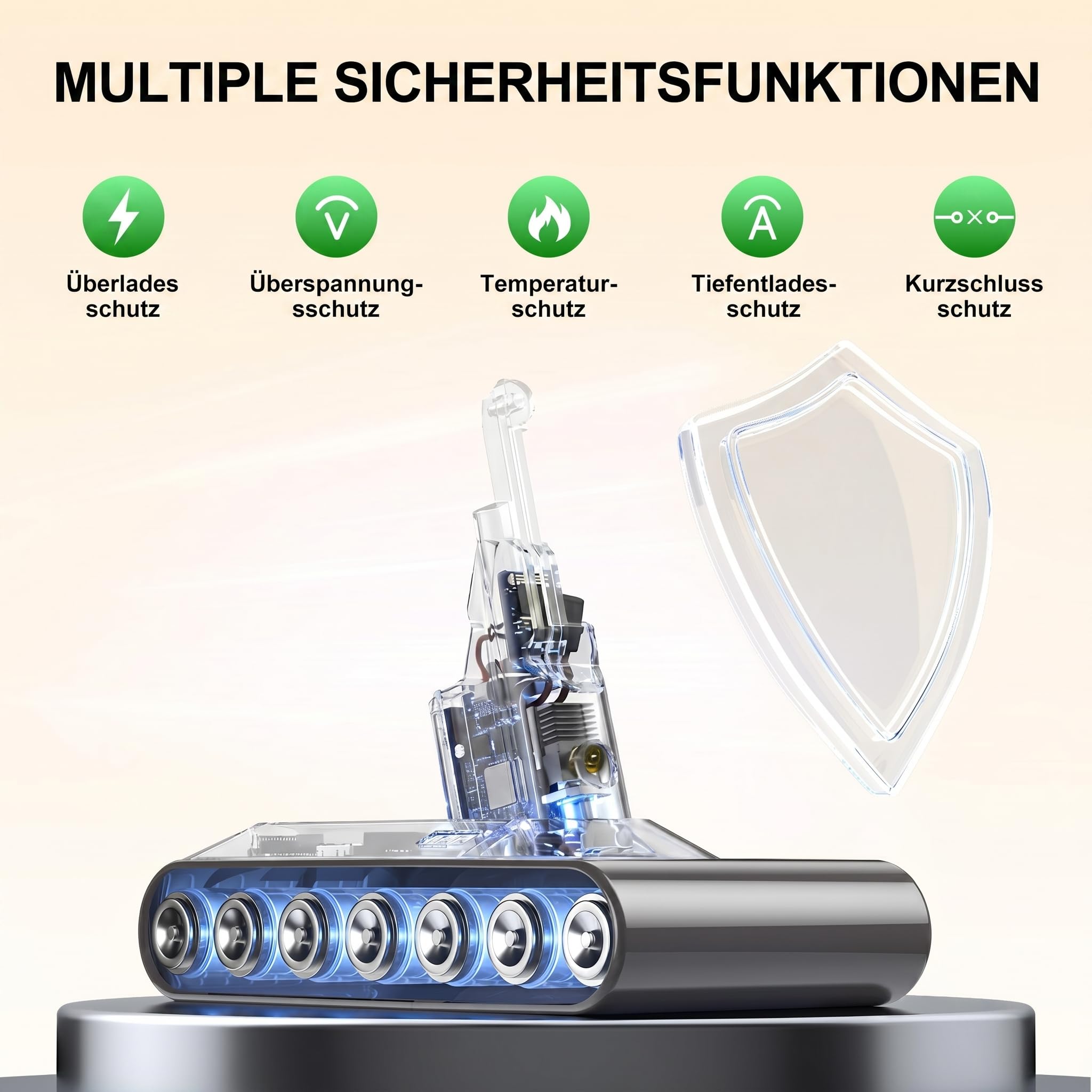 Upgrade 8000mAh v8 Akku, Ersatzakku für Dyson v8 SV10/Absolute/Motorhead/Fluffy/Animal Carbon Fiber Staubsauger, 8.0Ah Ersatz akku für Dyson Handstaubsauger Mit 4 Filter und 2 Schrauben