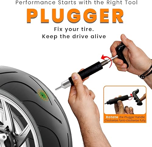 Miniatura 6 de GRAND PITSTOP Kit de reparación de pinchazos de neumáticos sin cámara de 20 piezas con tapón de hongo para pinchazos de neumáticos y pisos