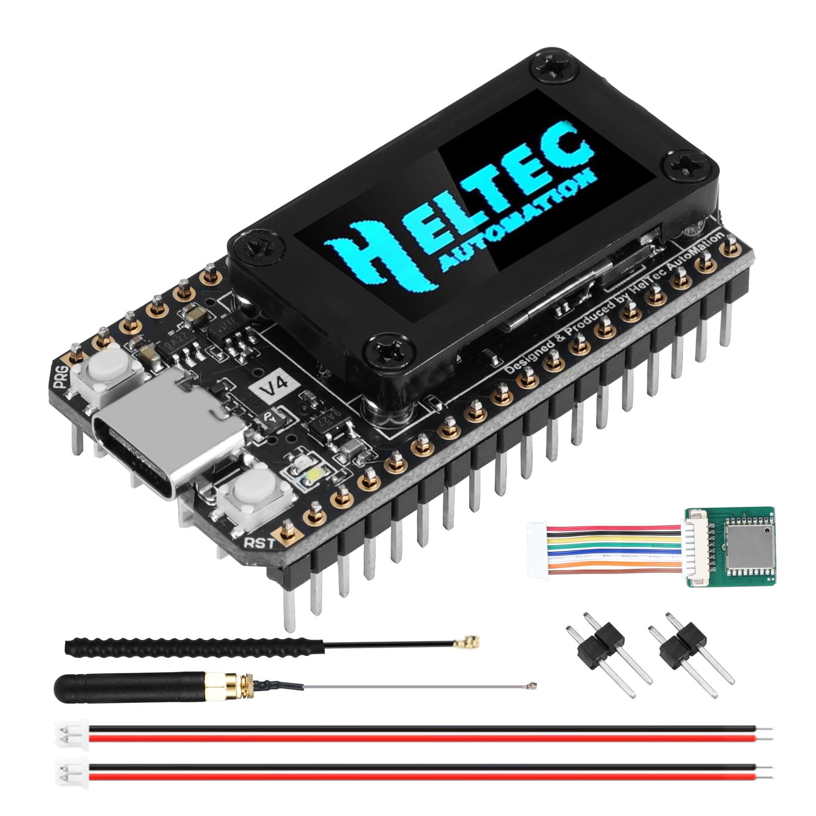 Binghe LoRa ESP32 V4 Board con Meshtastic LoRa ESP32 V4 WiFi Bluetooth Board con GPS e 868MHz Antenne 0.96″ OLED Display 1262 Chip ESP32-S3R2 MCU 16M Flash Compatibile con Arduino IoT Meshtastic