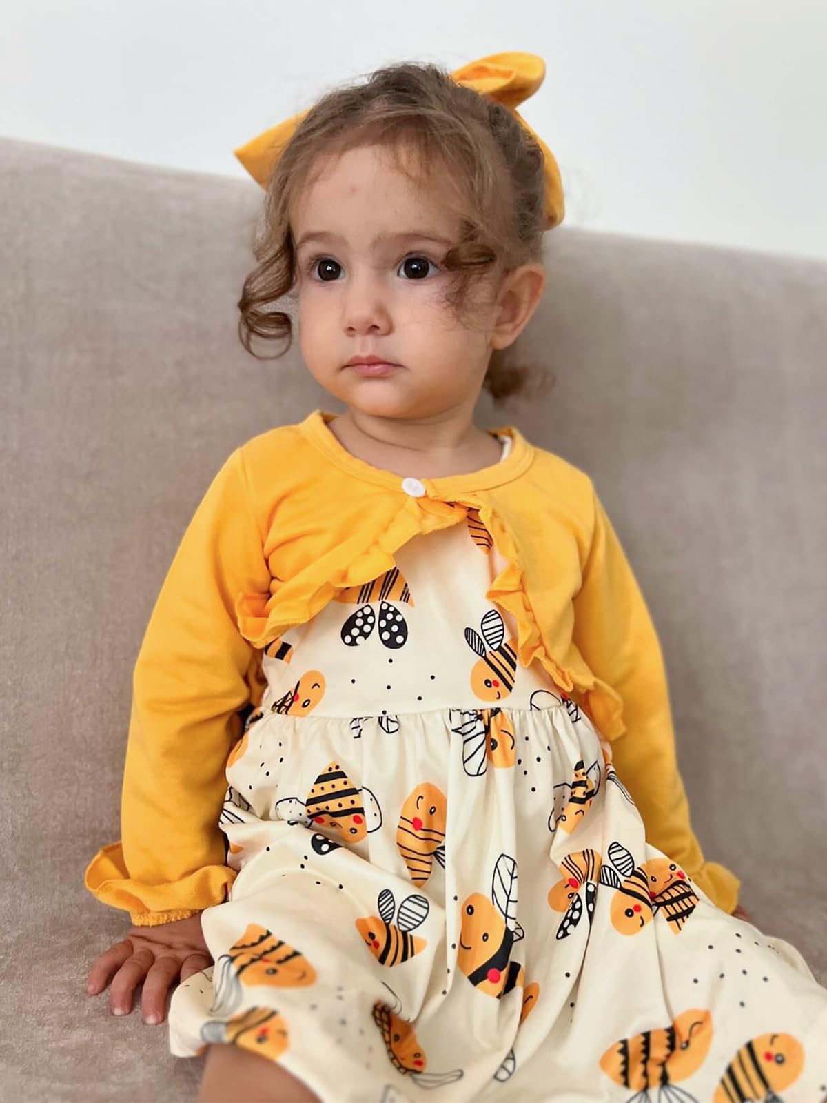 Miipat Bambina Abitini con Set di Abbigliamento Cardigan Bambino Ragazza Autunno Inverno 2pcs Abiti Set Vestito Senza Maniche e Cappotto a Maniche Lunghe