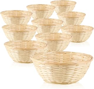 COM-FOUR® 10x Koszyk z lusek w kolorze naturalnym do dekoracji | Dekoracja wielkanocna – Koszyk na pisanki – bulki – prz