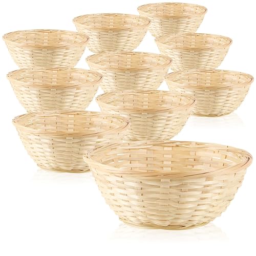 COM-FOUR® 10x panier en raphia de couleur naturelle pour la