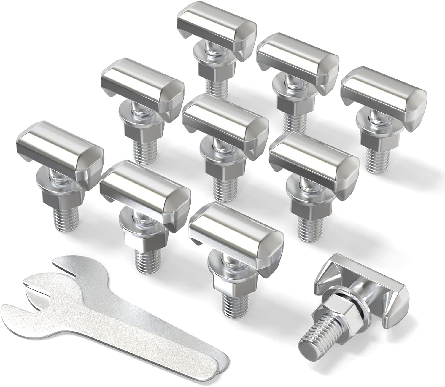 QCDENG 10PCS 304 Stainless Steel Battery Terminal T Bolt