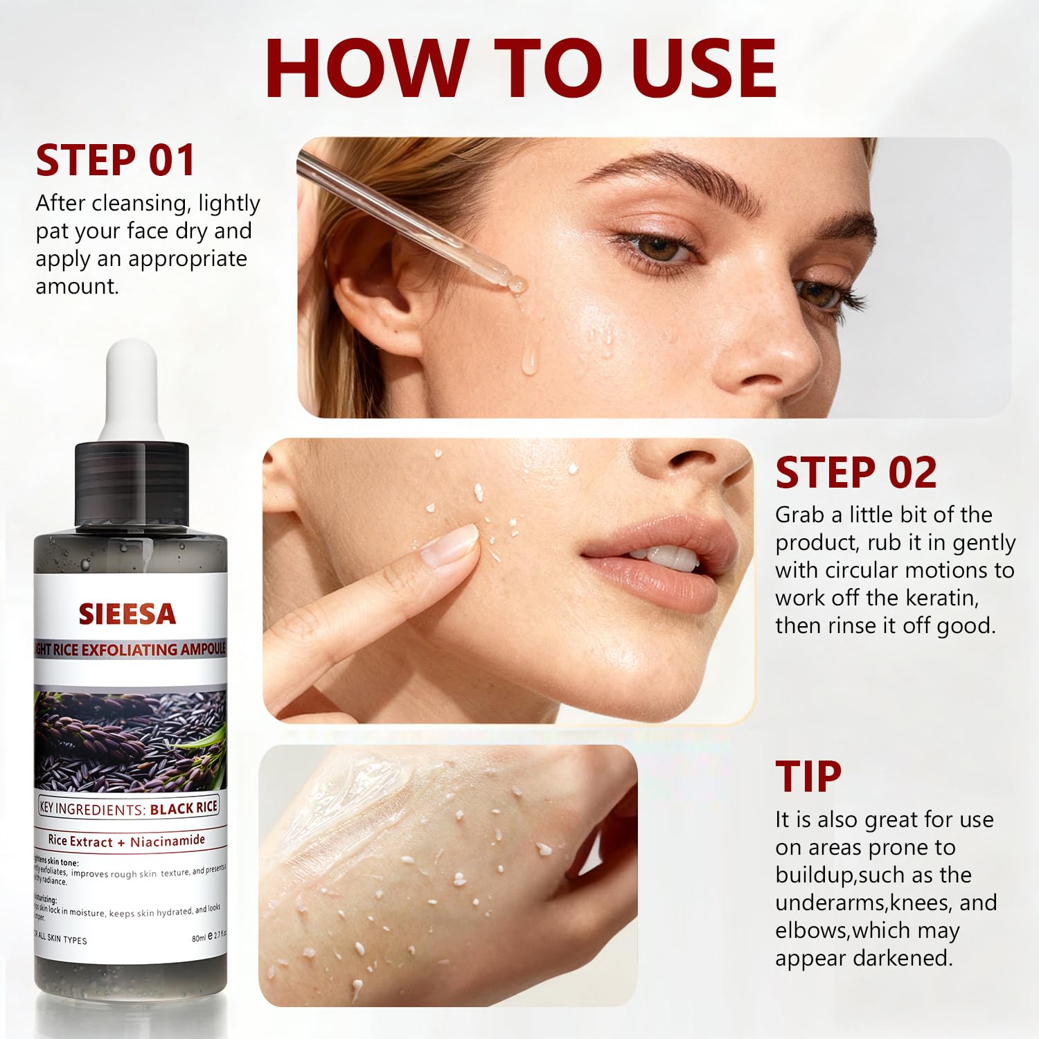 Peel Shot Glow Black Rice Peeling Ampoule,Niacinamide,Salicylic Acid Lessens Blackhead Appearance, Hyaluronic Acid Locks Moisture,Supports Skin Barrier, For Various Skins (2.7 fl oz)